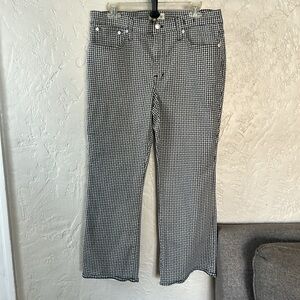 Madewell Kick Out Crop Jeans in Houndstooth Check